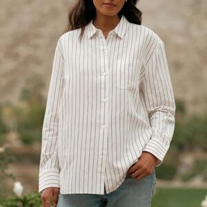 Jenni Kayne White Walnut Stripe Boyfriend Button
Down Shirt